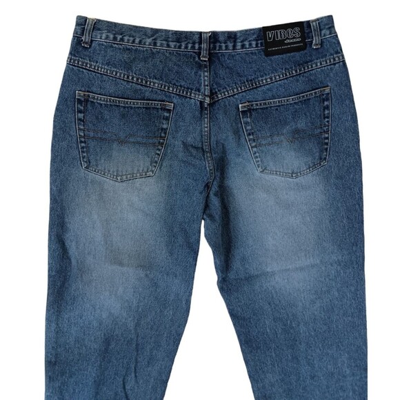 Vibes Jeans Men's 40 x 34 (32) Blue Denim Baggy Skater Urban Y2K Vintage Pants - Picture 6 of 11